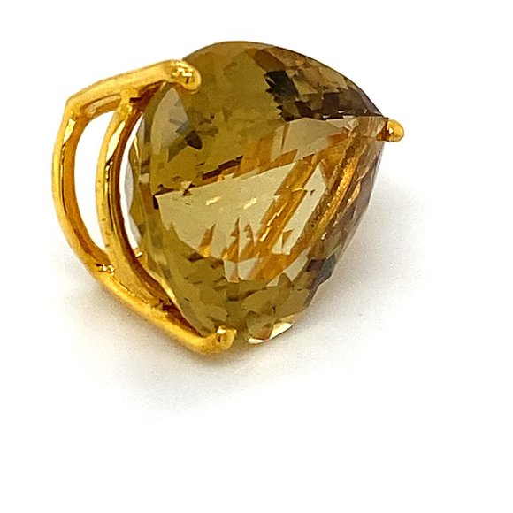 Congo Citrine 12.63ct Solid 18K Gold Pendant - Picture 3 of 8